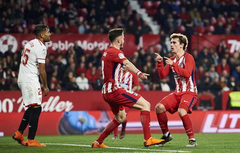 Saul and Griezmann played were teammates at Atletico Madrid. (Photo by Aitor Alcalde/Getty Images)