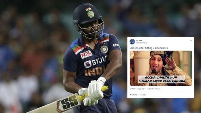 IND vs SL 2021: "Most overhyped of our generation!" - Fans slam Sanju Samson for yet again failing to convert a good start