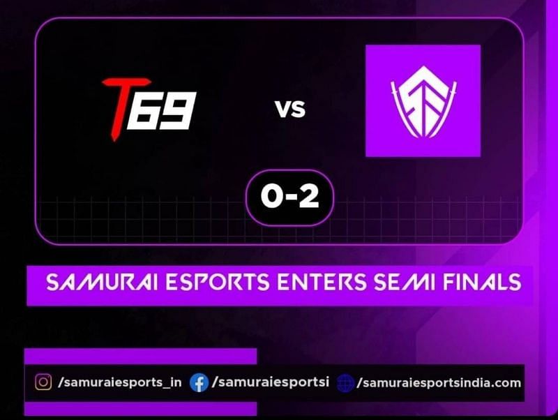 Samurai Esports defeated T69 (Image via Instagram)