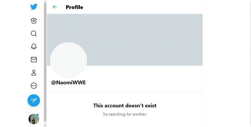 A screenshot of Naomi&#039;s deactivated Twitter handle.