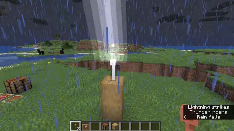 What does a lightning rod do in Minecraft?