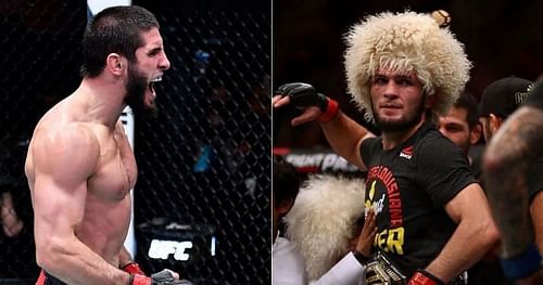 Islam Makhachev (left) and Khabib Nurmagomedov (right) [Image Courtesy: @islam_makhachev on Instagram]