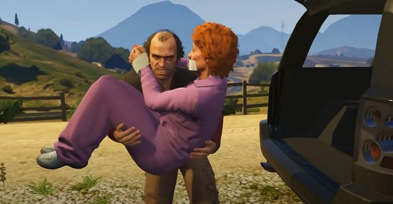 Trevor kidnapping Patricia (Image via HAcoreAD)