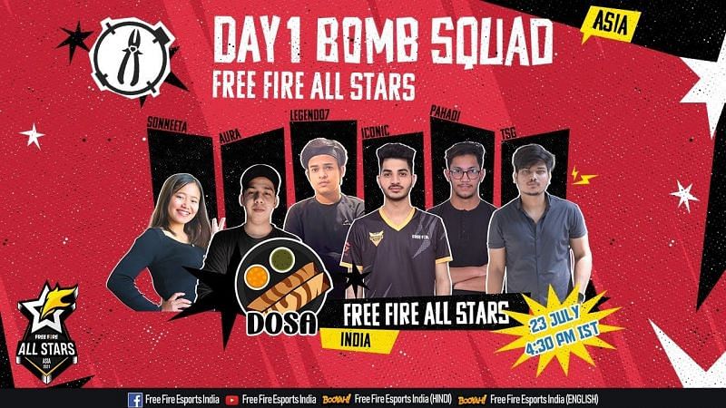 Free Fire All Star Asia day 1: Bomb Squad