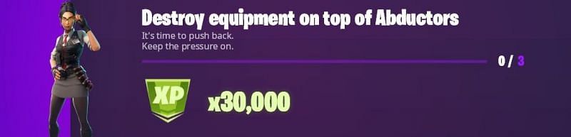 &quot; Destroy equipment on top of Abductors&quot; week 6 Epic challenge (Image via ThePlatiumAgent/Twitter)