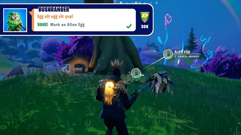 A new quest requires players to mark alien eggs in Fortnite (Image via EveryDay FN YouTube)