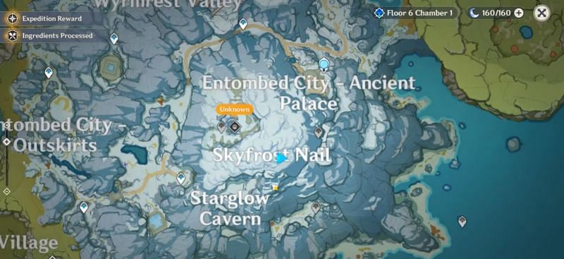 Location of the second shard on the map (Image via ZafrostPet, Youtube)