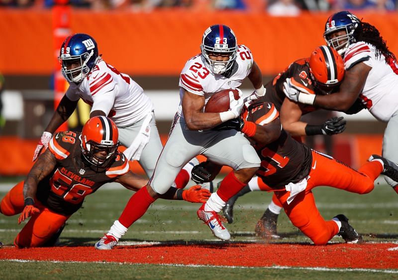 Running Back Rashad Jennings - New York Giants vs Cleveland Browns