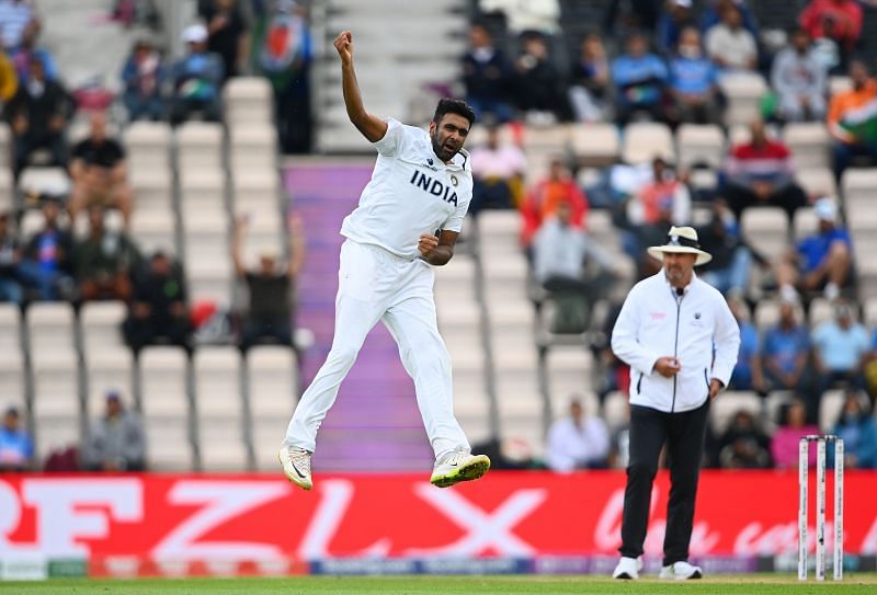 R Ashwin celebrates a wicket during the WTC final.