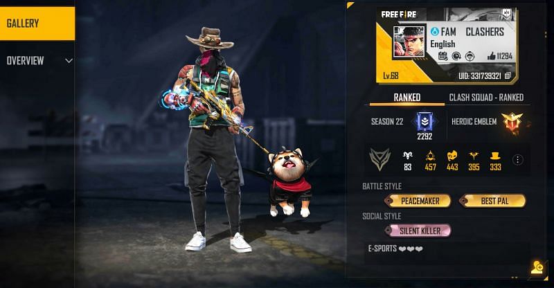 Fam Clasher's Free Fire ID, stats, Discord link,  earnings