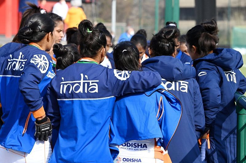 Indian women&#039;s hockey team during a training session. (PC: Hockey India)
