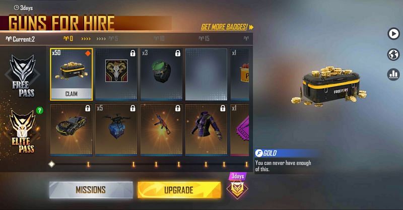 Click the button beside the upgrade button (Image via Free Fire)