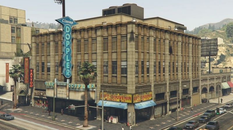 The Doppler Cinema, as it appears in GTA 5 (Image via GTA Wiki)