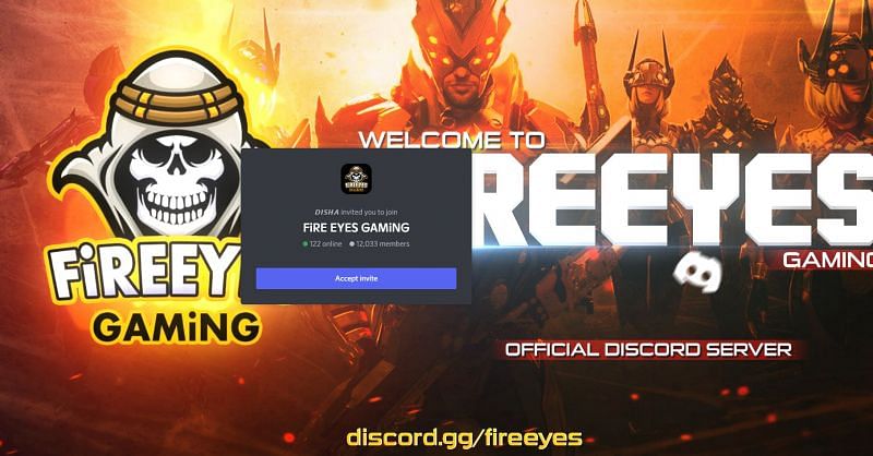 Discord server of FireEyes Gaming (Image via Discord)