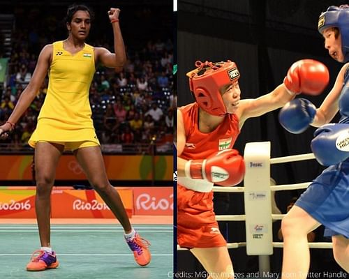 PV Sindhu and Mary Kom (Credits: Getty Images and Mary Kom Twitter)