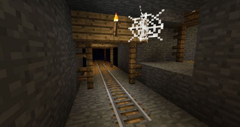 Un pozo de mina abandonado en Minecraft (Imagen a través de Reddit)