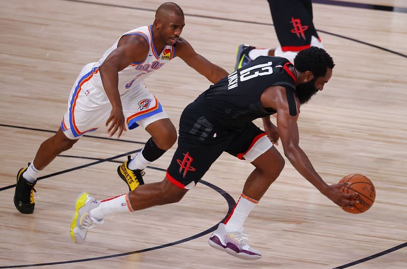 Chris Paul duels James Harden