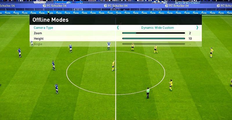 The camera options in PES