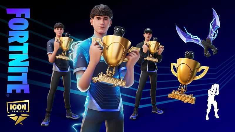 Lachlan, LazarBeam and Loserfruit celebrate Bugha&#039;s new skin in Fortnite (Image via Epic Games)