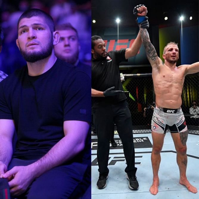 Khabib Nurmagomedov matchmakes for T.J. Dillashaw after his superb win over Cory Sandhagen at UFC Vegas 32