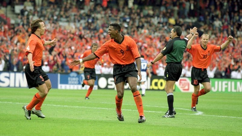 Patrick Kluivert scored a hat-trick in the Euro 2000 quarter-final.