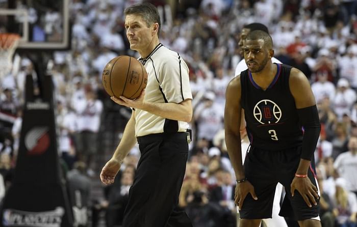 Chris Paul looks at Scott Foster and other pictures from the night
