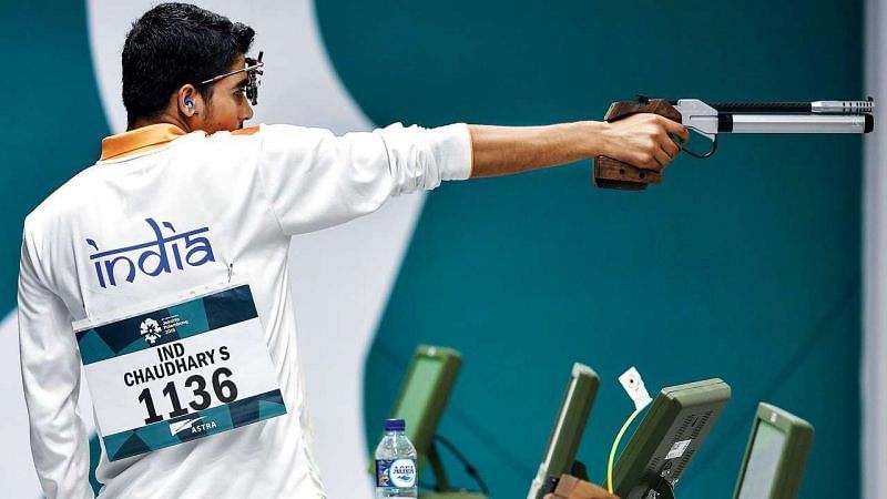 Saurabh Chaudhary holds the junior world record with a score of 246.3