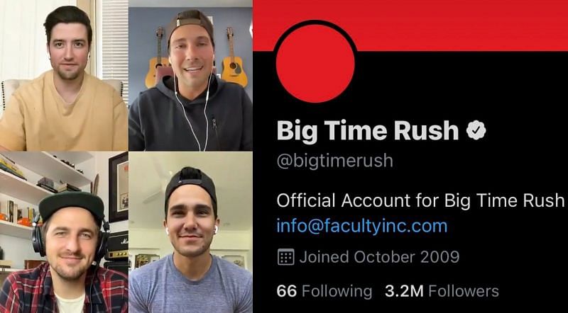 Big Time Rush&#039;s members (Image via BigTimeRush/Twitter)