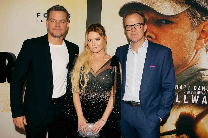 Matt Damon, Abigail Breslin, and Tom McCarthy (L to R)/Image via @StillwaterMovie/Twitter