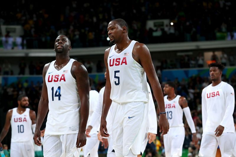 Kevin Durant and Draymond Green representing USA in the 2016 Rio Olympics
