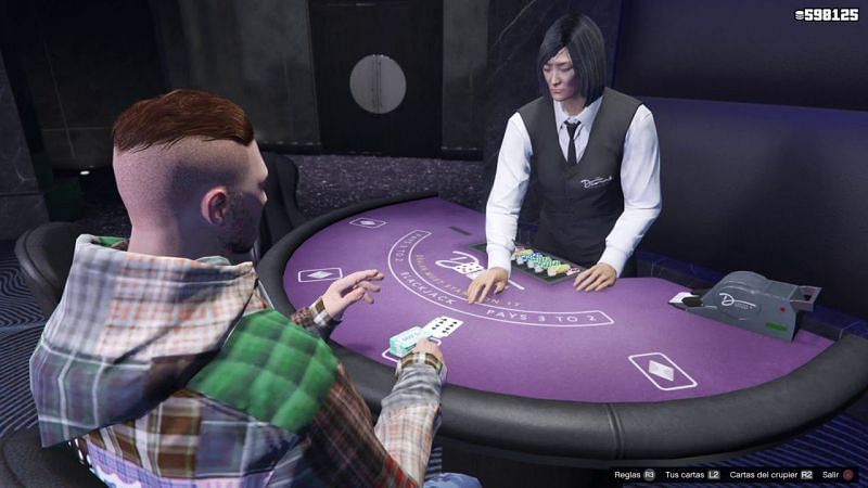 GTA Online&#039;s Diamond Casino and Resort Blackjack table allows gamblers to test to their luck in game (Image via walterarce7, YT)