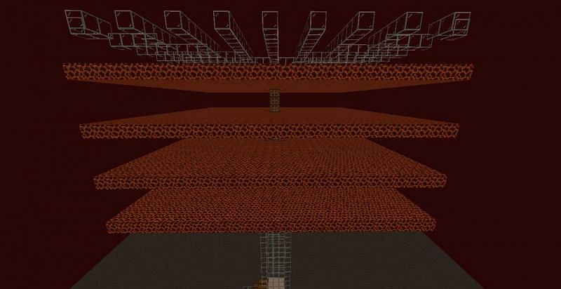 Gold farm on nether roof (Image via Minecraft)