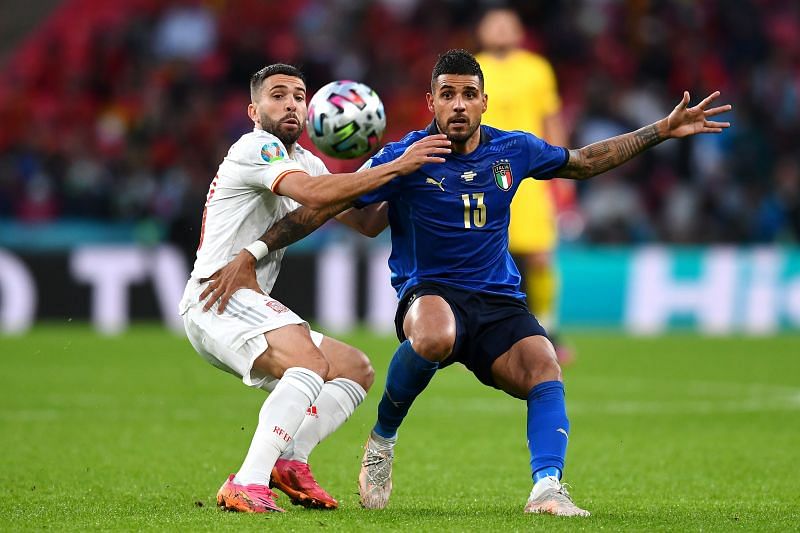 Emerson (R) shone at left-back for Italy