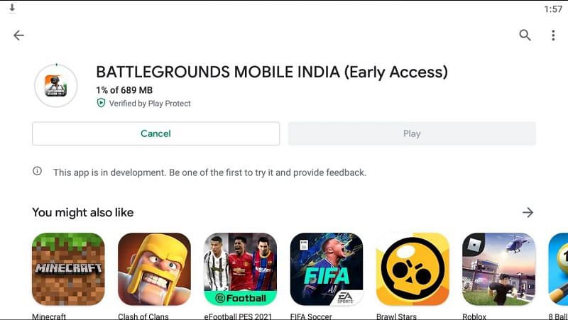 After clicking the install button, Battlegrounds Mobile India will be downloaded on the player&#039;s device