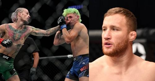 Sean O'Malley vs. Kris Moutinho (left); Justin Gaethje (right)