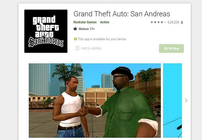 Price of Grand Theft Auto: San Andreas on Android