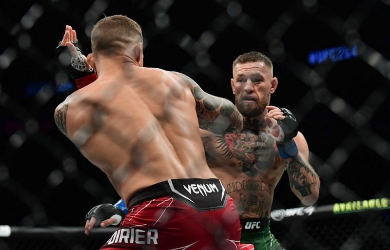 Dustin Poirier (left); Conor McGregor (right)