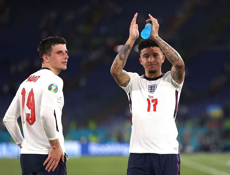 Mason Mount (left) and Jadon Sancho (right) came into the England starting lineup against Ukraine.