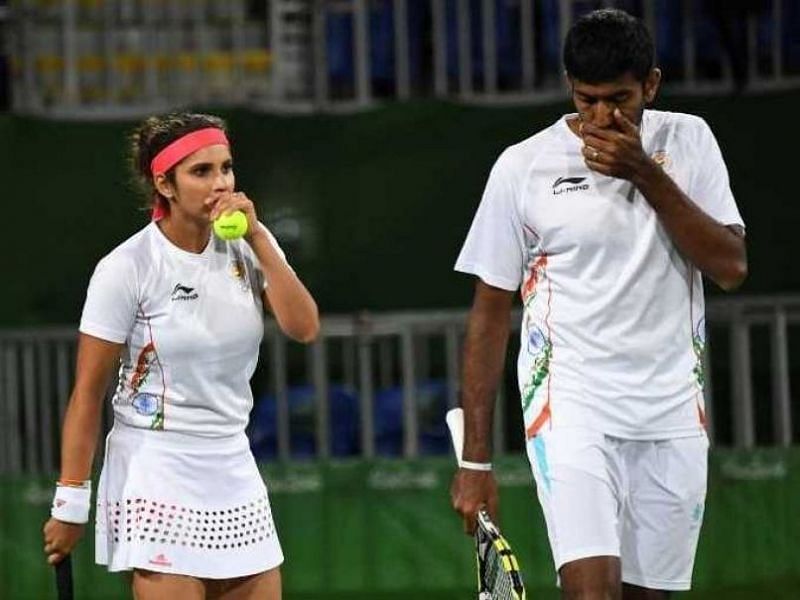Sania Mirza and Rohan Bopanna at the 2016 Rio Olympics