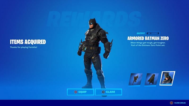 Fortnite armored Batman outfit can be claimed by the final issue of Zero Point comics (Image via Highness/Twitter)
