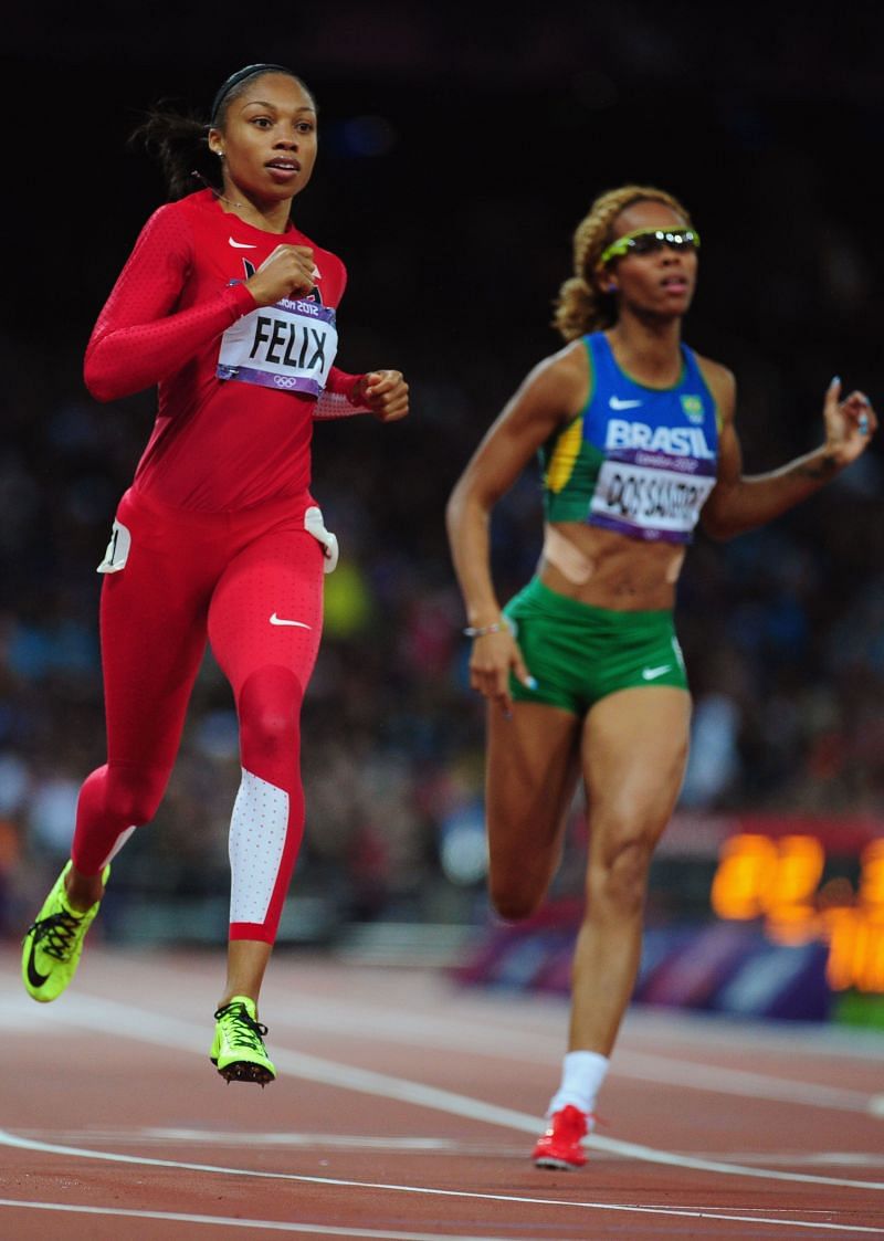 Allyson Felix at the 2012 London Olympics 200m event