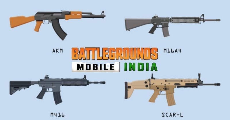 Weapons in BGMI (Image via Playerzon)