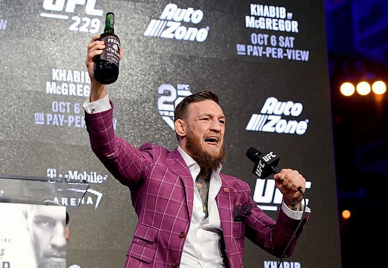 Conor McGregor shows off his Proper No. 12 Irish Whiskey