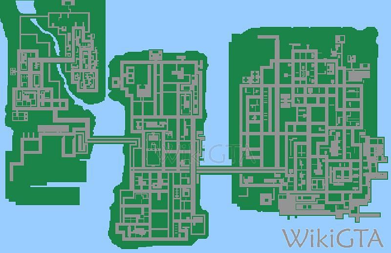 The Liberty City map for GTA Advance (Image via WikiGTA)