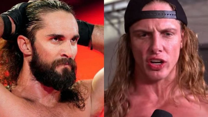 Seth Rollins (left); Riddle (right)