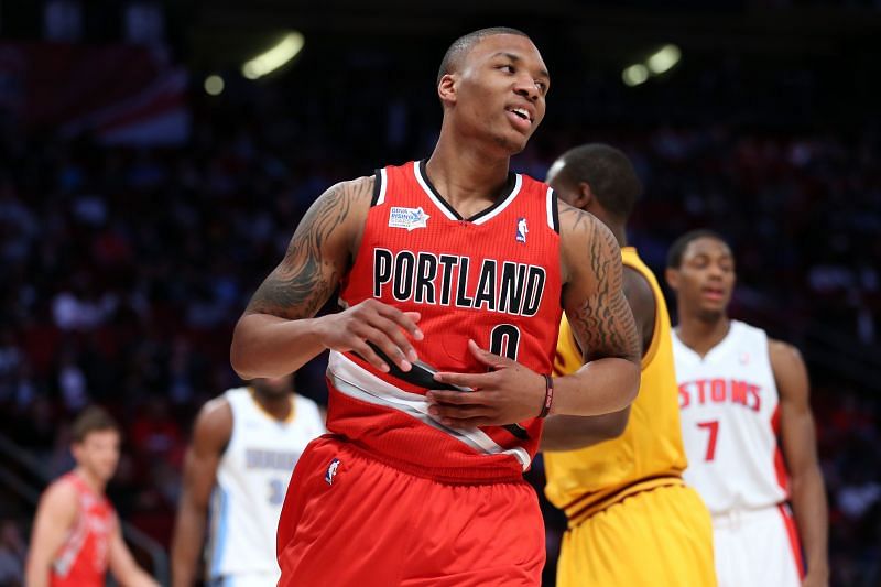 Damian Lillard in his early NBA days.