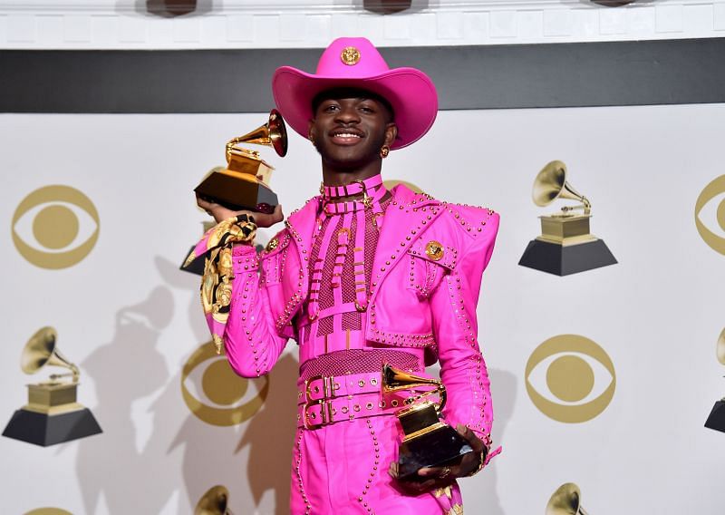 Lil Nas X and his Grammys. Image via SyFy