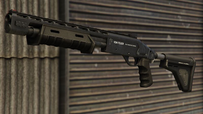 The Pump Shotgun is more powerful than the default shotgun (Image via Rockstar Games)