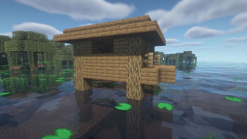 Swamp biomes are where these huts will generate (Image via Minecraft)