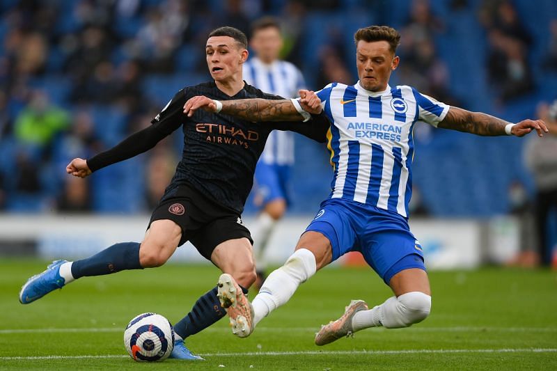 Ben White (right) was a regular first-team player for Brighton and Hove Albion last season